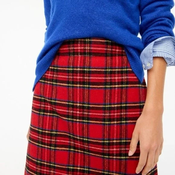 Red Tartan Plaid Skirt with broken zipper* NWT - Picture 5 of 14